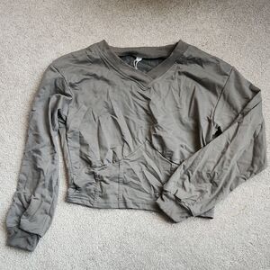 HALARA Gray Cropped Sweatshirt With Corset Detail
